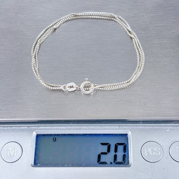 Vintage FAS Italy Sterling Silver 925 Box Chain Necklace 18" - Picture 4 of 4